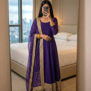 Ramdev Trading Kurta/Kurti pour femme en soie épaisse, style moderne, coupe classique, imprimé numérique, séchage rapide, pour mariage/fête/Diwali (Tous les modèles) - Product Image 1