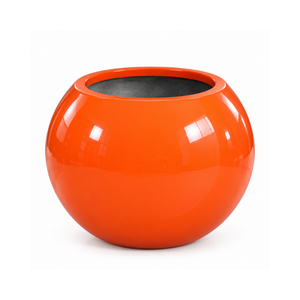 Pots à fleurs ronds modernes en fibre de verre, légers et décoratifs, pour jardin extérieur, patio et décoration intérieure. - Product Image 1