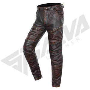 Pantalones de Invierno Casuales de Cuero Real Personalizados para Hombre, Pantalones Largos de Piel de Oveja y Cuero PU, Totalmente Personalizables - Product Image 3