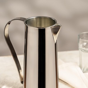 Carafe de service durable et pratique, finition miroir argenté, pour usage quotidien et restauration, importée d'Inde - Product Image 5
