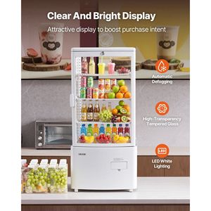Vetrina Refrigerata da Banco per Pasticceria, 3 Livelli, 3 Cu.Ft./85L, con Illuminazione LED, Attrezzatura per Cucine Commerciali - Product Image 3