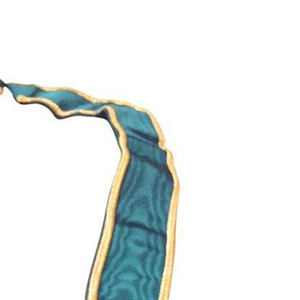 Custom Masonic Apron V-Shaped Teal with Gold Embroidered Laurel Badge <b>Sew</b>-On Fabric Garment Accessory Classical Style - Product Image 5