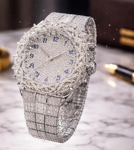 Reloj con bisel de púas con incrustaciones de moissanita, estilo hip hop, de lujo, con diamantes, llamativo - Product Image 2