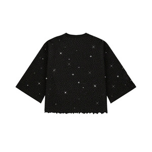 Low MOQ Crop <b>Top</b> <b>Rhinestones</b> Men's T-Shirts Custom Logo Crewneck Design Oversized 100% Cotton Summer USA Private Label OEM ODM - Product Image 2