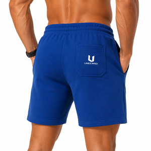 OEM Custom <b>Men's</b> Fleece <b>Shorts</b> Soft Cotton Terry <b>Lounge</b> <b>Shorts</b> Elastic Waist Jogger <b>Shorts</b> for Gym Fitness Casual and Streetwear - Product Image 4