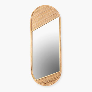Natural <b>rattan</b> mirrors best seller home furnishing accessory handmade oval dressing mirror - Product Image 1