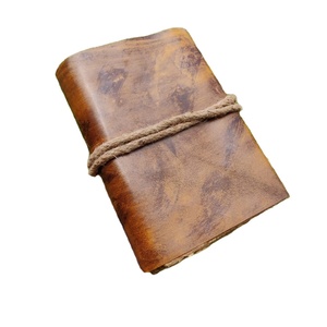 Vente chaude 6x9 "Vintage en cuir véritable spirale lié Journal fait à la main Antique Deckle Edge 100 Pages imprimées cadeau fabriqué en Inde - Product Image 6