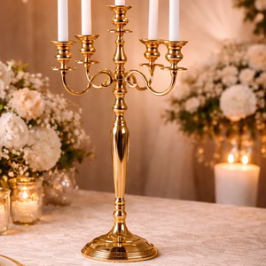 Porte-bougie multi-bras, support pour bougies coniques, centre de table décoratif, candélabre de table - Product Image 6