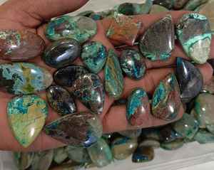 Azurita Verde Natural, Corte Ovalado, Cabujón, Piedra Preciosa Suelta |   Piedra Pulida para Joyería |   Proveedor Mayorista a Granel en India - Product Image 2