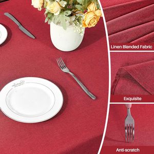 Tovaglia Rettangolare Impermeabile in Lino per Natale, Antimacchia e Lavabile, con Texture Antirughe per Sala da Pranzo - Product Image 2