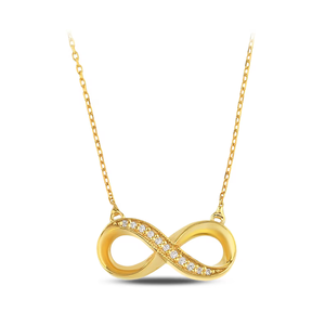Colgante Infinito de Oro de 14k para Mujer, 1.00 Quilates, Corte Redondo, Claridad VS, Color F, Diamante Cultivado en Laboratorio, Estilo Minimalista, Joyería para Uso Diario - Product Image 1
