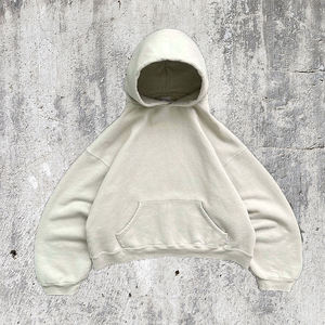 Sweat à capuche personnalisé en molleton uni, écologique, en polyester/coton 600 g/m², service OEM, pour homme - Product Image 4