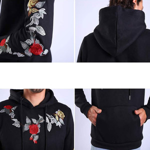 Sweat-shirts à capuche brodés surdimensionnés pour hommes, sweat-shirt d'hiver en coton lourd de qualité, impression de logo personnalisée, respirant, motifs unis - Product Image 3