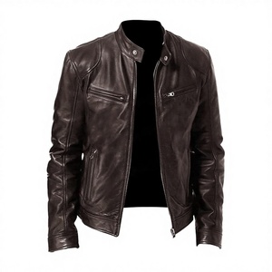 Veste de motard en cuir 100% original, toile imperméable, coupe-vent, respirante, pour usage extérieur en hiver, personnalisation de la marque sur le devant, coupe classique - Product Image 3