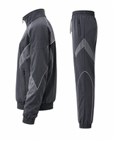 Ensemble de survêtement unisexe sportif 2-en-1 grande taille avec veste zippée et pantalon de jogging, couleur unie, en nylon respirant, pour l'hiver, coupe classique