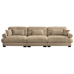 Modern 3-Seat Extra Large Velvet <b>Sofa</b> Oversize Cloud-Like Comfort with Waist Pillows & <b>Support</b> for Living Room - Product Image 5