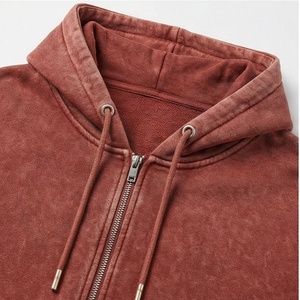 Stacked Acid Wash Cotton <b>Tracksuits</b> Puff Printing Logo Zipper Hoodie And Flared Trouser Track Suit For Men Sportwear - Product Image 4