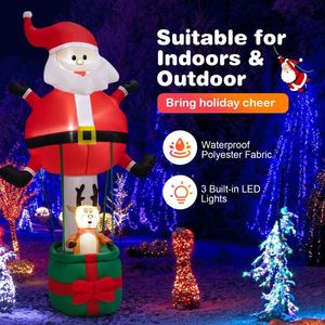 Aufblasbarer Weihnachtsmann und Rentier Outdoor-Feiertagsdekoration für den Garten 2,4 Meter Groß - Product Image 4