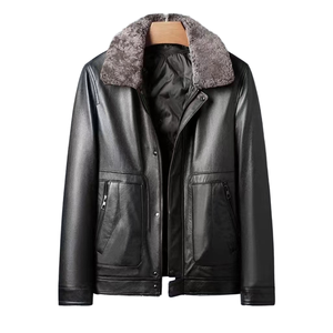 Veste moto en simili cuir pour femme avec col montant, manches longues, respirante, écologique, style hiver - Product Image 1