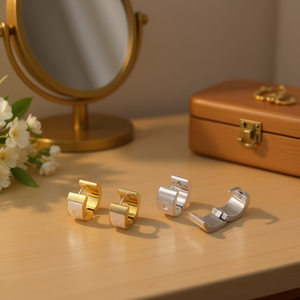 Boucles d'oreilles Zi avec coquille 46621 en acier inoxydable 6 mm 6 pièces Bijoux de mode - Product Image 3