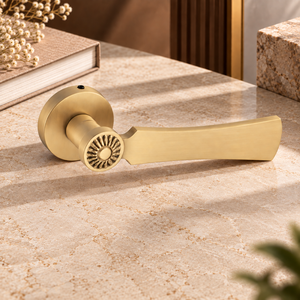 Manija de puerta decorativa mate estilo terracota antigua con acabado en oro rosa para puertas residenciales, comerciales, interiores y arquitectónicas - Product Image 4