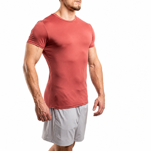 Nouveau style T-shirt de sport pour homme, décontracté, uni, en coton mélangé et polyester recyclé, à manches courtes, coupe classique, séchage rapide, haute performance - Product Image 3