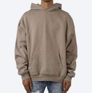 Sudaderas con Capucha Premium para Hombre, 100% Algodón, Suministro Directo de Fábrica, Tallas Grandes, Tejido de Invierno, Color Sólido, con Apliques - Product Image 1