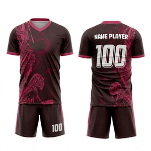High Quality Soccer Uniform Sets Custom Football Jerseys Breathable Lightweight Short Sleeve Heat-Transfer Printed Wholesale OEM - Product Image 2