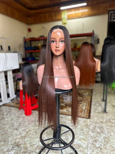 Pelucas delanteras de encaje HD de tendencia superior Pelucas de encaje completo Pelucas de cabello humano para mujeres de color marrón Precio al por mayor Cabello crudo vietnamita - Product Image 5