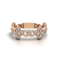 Bracelet de luxe à maillons papillon sertis de pierres, bijoux hip-hop en argent sterling 925 plaqué rhodium avec moissanite, cadeau idéal pour homme et femme