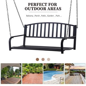 Dondolo da Esterno in Acciaio per 2 Persone, Robusto con Catene, Capacità di Carico 240 kg, Sedia a Dondolo per Patio, Giardino e Terrazza - Product Image 6