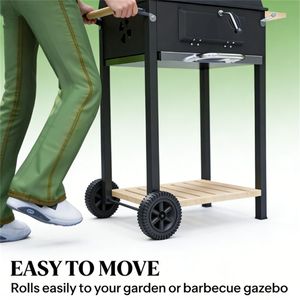 Griglia BBQ a Carbone Nera per Picnic in Giardino, Utensile da Cucina Resistente per Intrattenimento all'Aperto - Product Image 4