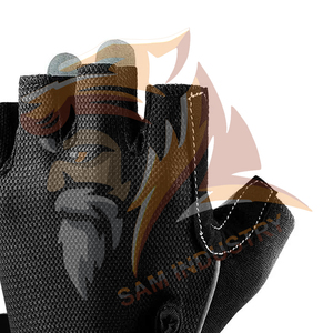 ถุงมือยกน้ำหนักแบบครึ่งนิ้วสั่งทำพิเศษ พร้อมแถบตีนตุ๊กแกสำหรับผู้ชายและผู้หญิง - Product Image 4