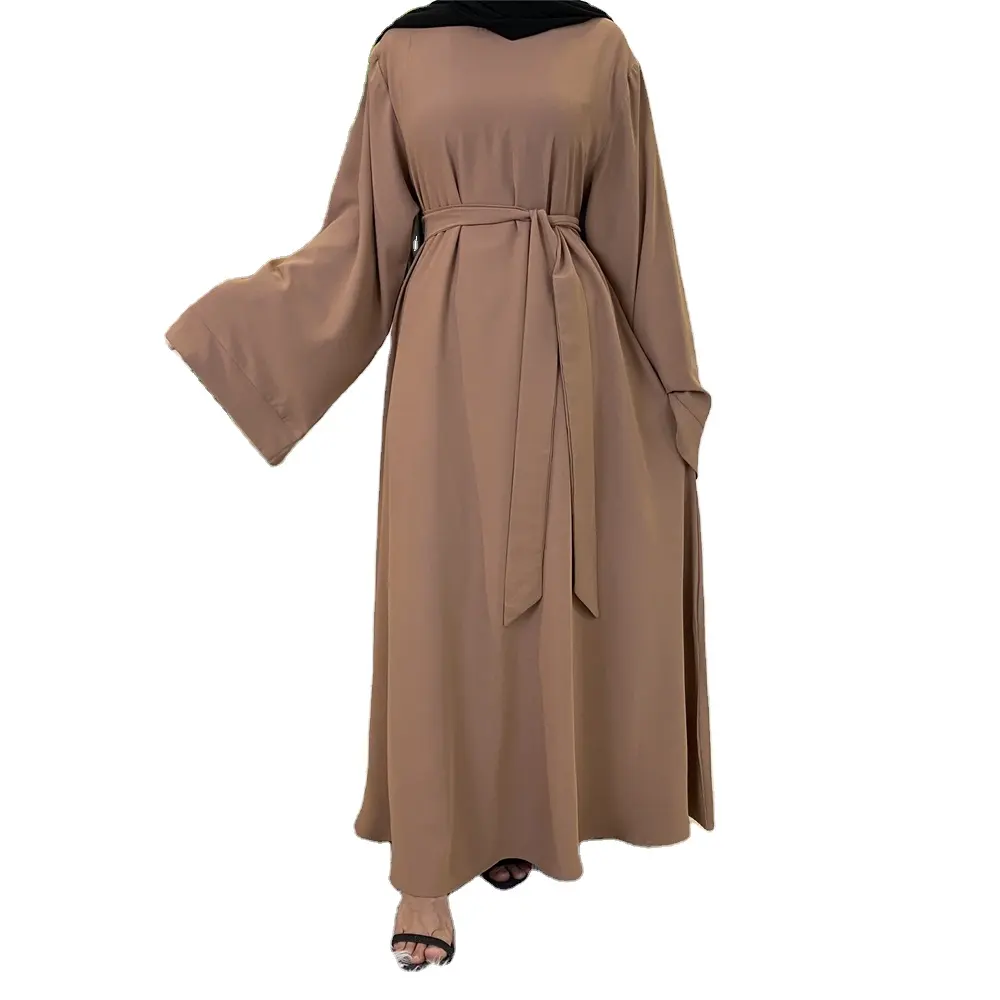 Fashionable Plus Size Long Islamic Wear Fashion Elegant abaya Women oversize abaya Dress Khimar Stylish Turkish Abaya Belt waist