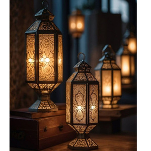 Modern Vintage Iron <b>Lantern</b> <b>Candle</b> Holder with Antique Polish Stylish <b>Lantern</b> for Home and Festival Decoration - Product Image 2