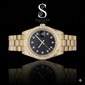 Fully Iced Out Stainless Steel Quartz Movement Mossanite Watch From India Manufacturer VVS Moissanite Diamond Watch - Product Image 1