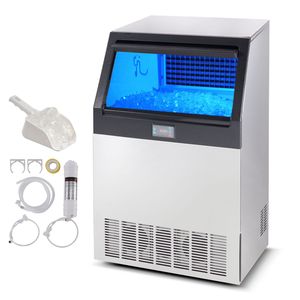 Macchina per il ghiaccio commerciale da cucina a armadio, produzione 265 libbre/24H, 126 cubetti di ghiaccio in 12-15 minuti, capacità 88 libbre - Product Image 1