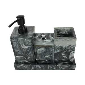 Juego de Baño de Cinco Piezas de Resina MN EXPORTS - Diseño Moderno, Impermeable y Ecológico - Product Image 3