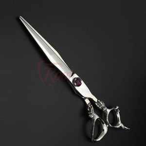 Latest Dragon Handle Stainless Steel Blade <b>Left</b>-<b>Handed</b> Foldable Barber <b>Scissors</b> Customized Color Low Price for Sale - Product Image 3