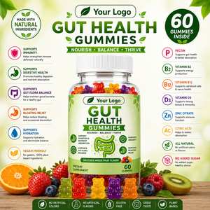 Gummies naturels pour la santé intestinale, à croquer, saveur fruitée, avec emballage pratique en bouteille, options de personnalisation de la marque - Product Image 5