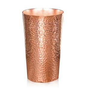 Verre à boire artisanal en cuivre de qualité supérieure, finition martelée, pour le bien-être ayurvédique, fabriqué par un fabricant OEM - Product Image 3
