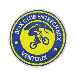 Venta de Parches Tejidos Personalizados con Borde Bordado y Parches Tejidos con Reverso de Velcro, Insignia Circular - Product Image 1