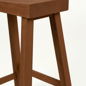 เก้าอี้บาร์ทรงสูง ไม้ยางพาราแท้ ทรงกลม ทันสมัย เรียบง่าย เฟอร์นิเจอร์บ้าน ทนทาน น้ำหนักเบา - Product Image 4