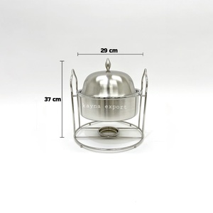 Kayna Export Gold Chafing Dish 29x29x37cm Alcohol Heating <b>Buffet</b> <b>Warmer</b> round shape Manual Control Home style Chafing Dish - Product Image 2