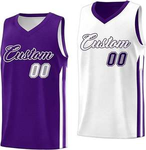 Uniformes de Baloncesto Personalizados de Malla Premium, Camisetas Deportivas sin Mangas con Cuello en V, Nombre y Número Personalizados, Jersey Reversible - Product Image 1