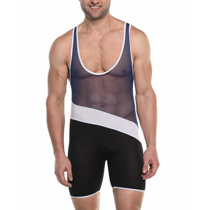Camiseta de lucha libre de malla de color para hombre, con cintura elástica, ajustada, transpirable, para todas las estaciones, ropa deportiva para adultos - Product Image 6
