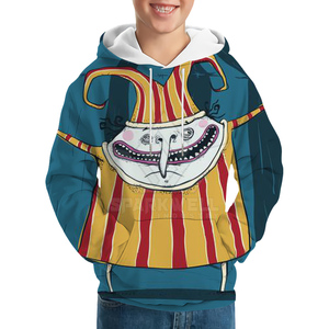 Sweat à capuche unisexe blanc avec imprimé clown dessin animé sur le devant, décontracté, manches longues, streetwear, pour l'automne - Product Image 4