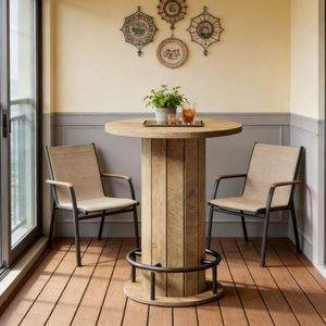 Tavolo Alto Pieghevole per Bar, Arredamento per Interni ed Esterni, Casa, Hotel, Seminterrato, Giardino, Feste con Base a Gamba - Product Image 1