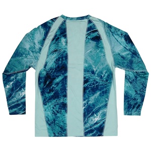 Men's Long Sleeve Hunting Shirt Blue Tie-Dye Print 100% Polyester Moisture-Wicking Summer Outdoor Top - Product Image 6