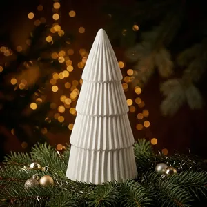 Customized Resin Pine Shape <b>Christmas</b> Tree <b>Small</b> Indoor Tabletop <b>Decor</b> with Ornament Base Durable White - Product Image 2